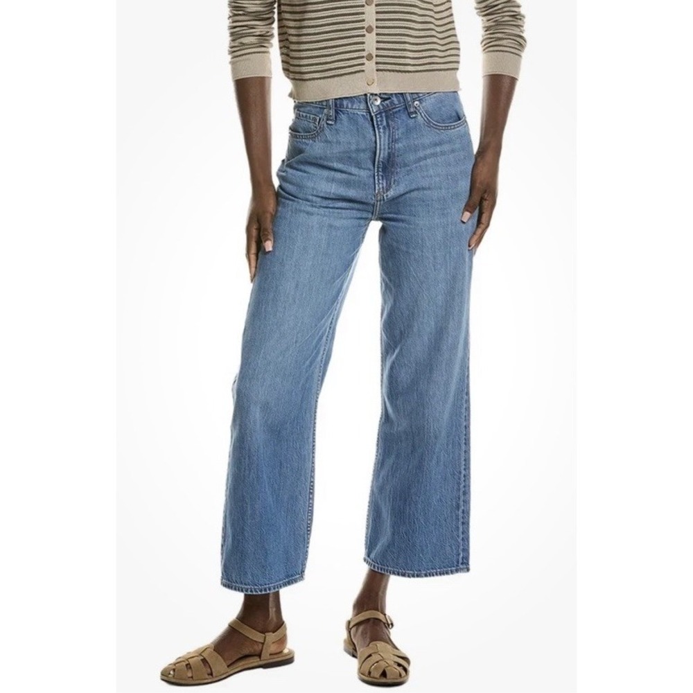 Rag & Bone Lori Mid Rise Crop Jeans Womens 27 Featherweight Wide Leg Relaxed